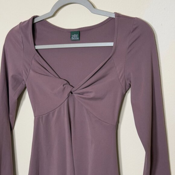 WILD FABLE Long Sleeve Twist Front Mini Knit Skater Dress Siz S - Picture 2 of 5